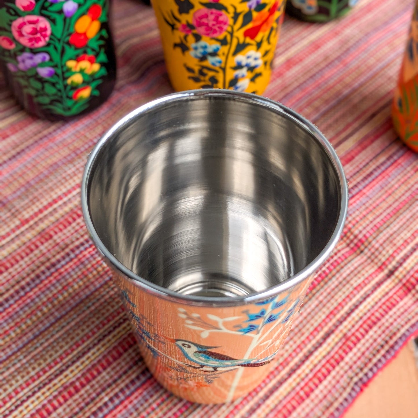 🌸 Hand-Painted Stainless Steel Tumbler – Kashmiri Artisan Craftsmanship 🌸