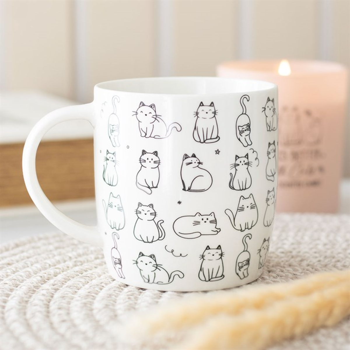 🐾 White Happy Cat Print Mug — Purrfectly Adorable & Impossible to Resist! 🐾