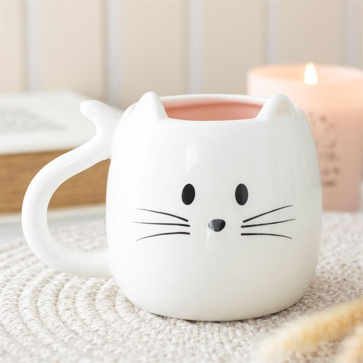 🐱 White Cat Shaped Mug – Cute Ceramic Mug for Cat Lovers (500ml) 🐾
