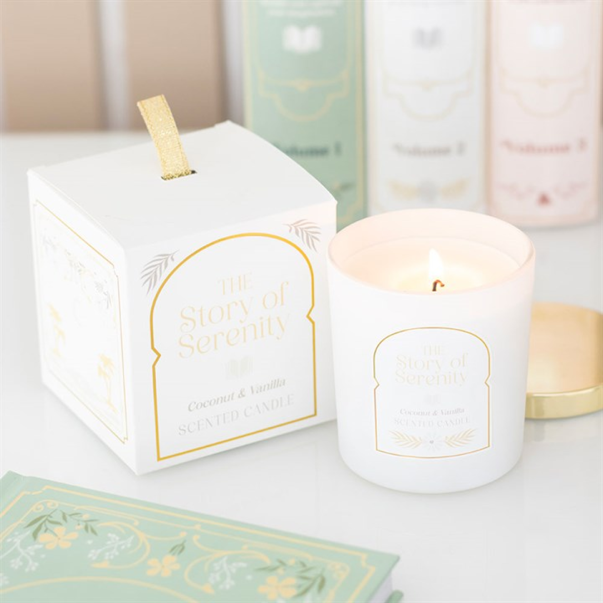 ✨ The Story of Serenity Coconut & Vanilla Candle – Peaceful Home Fragrance for Book Lovers 📚🕯️