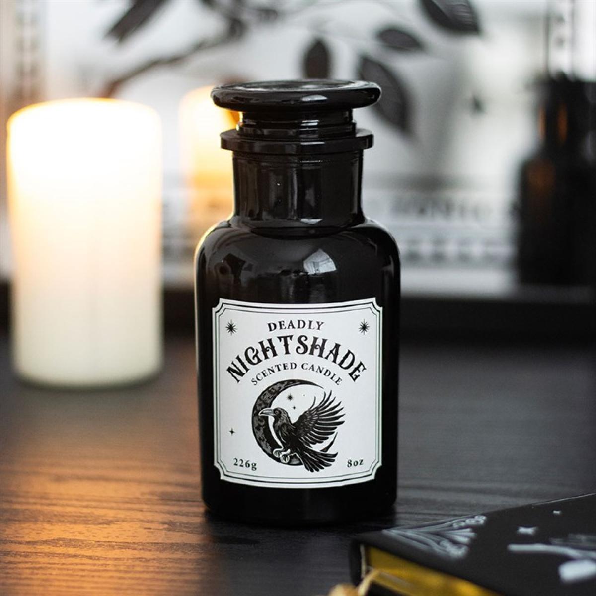 🖤 Mystic Raven Deadly Nightshade Apothecary Candle 🕯️✨