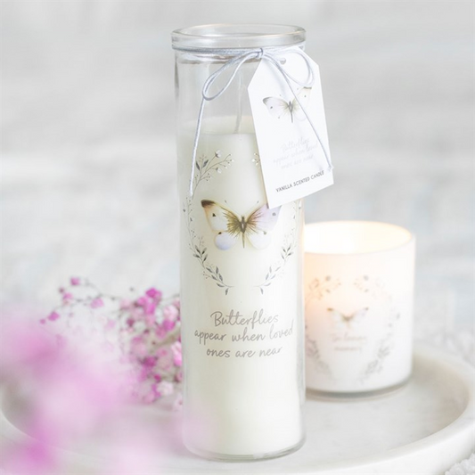 Bougie tube vanille Papillons