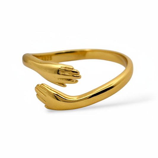 ✨ Ameya Adjustable 'Hug Ring' – 18k Gold Plated Sterling Silver | Timeless Love & Elegant Design ✨